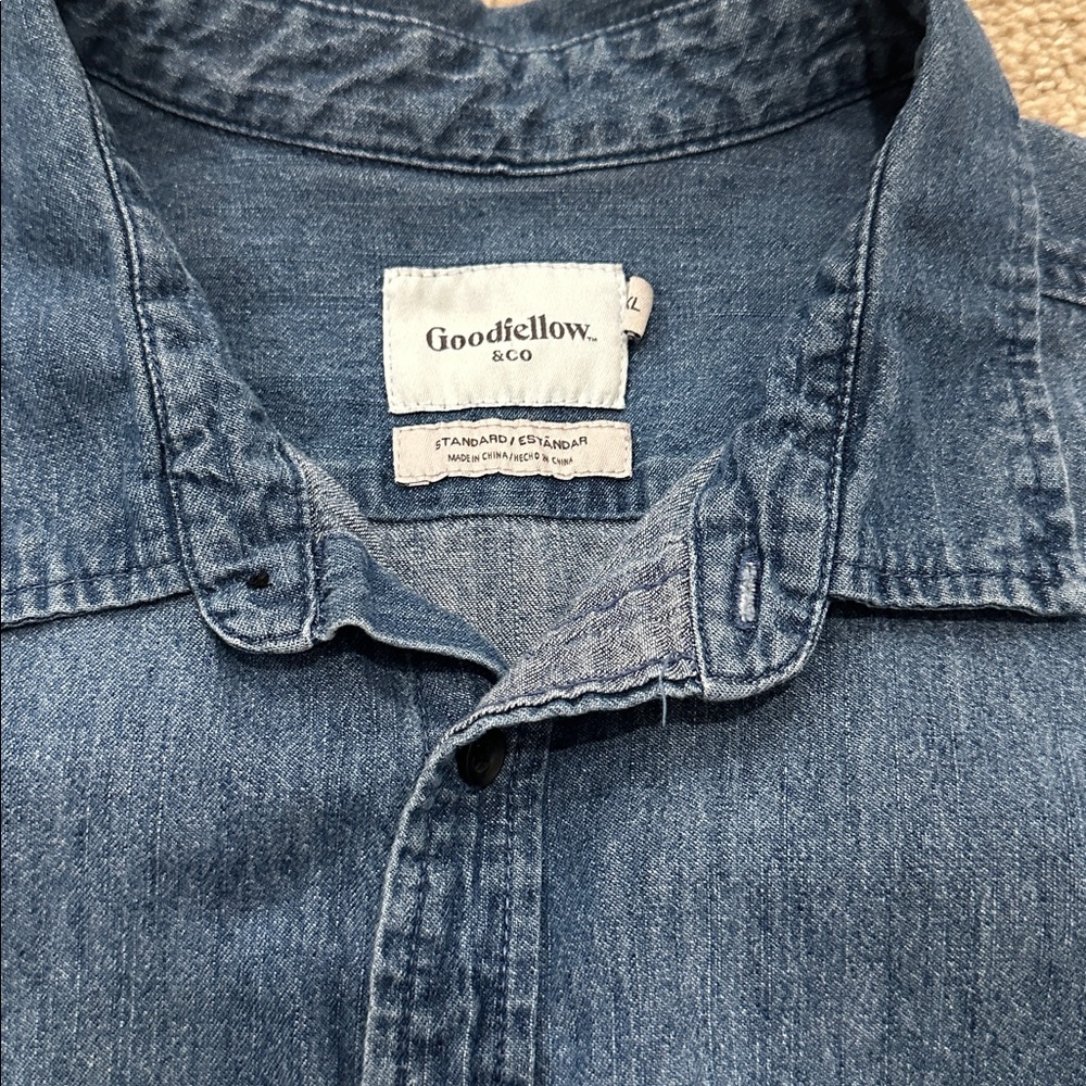 Men’s Goodfellow & Co Denim Button Down Shirt in size XXL - Picture 3 of 3